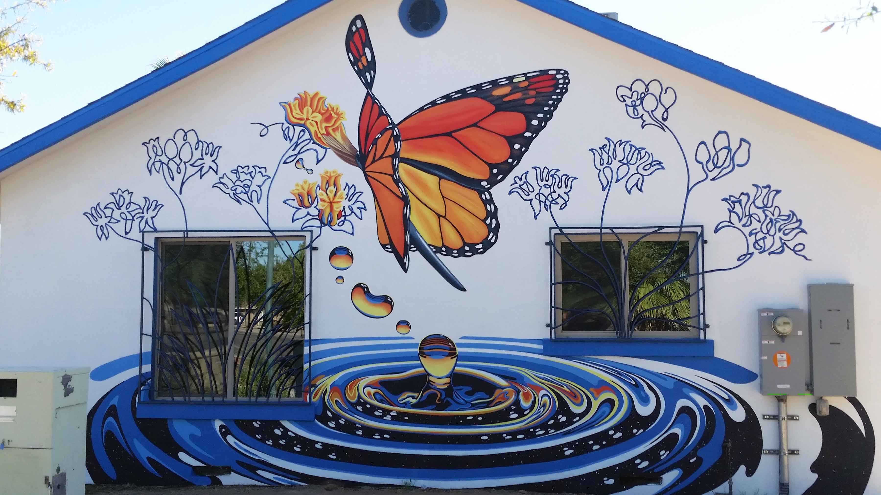 Peoria Butterfly house mural 1